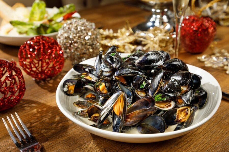 Rope mussels with white wine cream