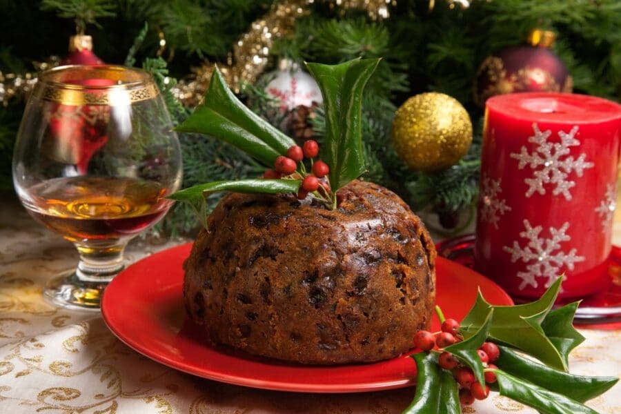 Plumb Pudding Doughnut Hot Mulled Wine and Cinnamon Parfait