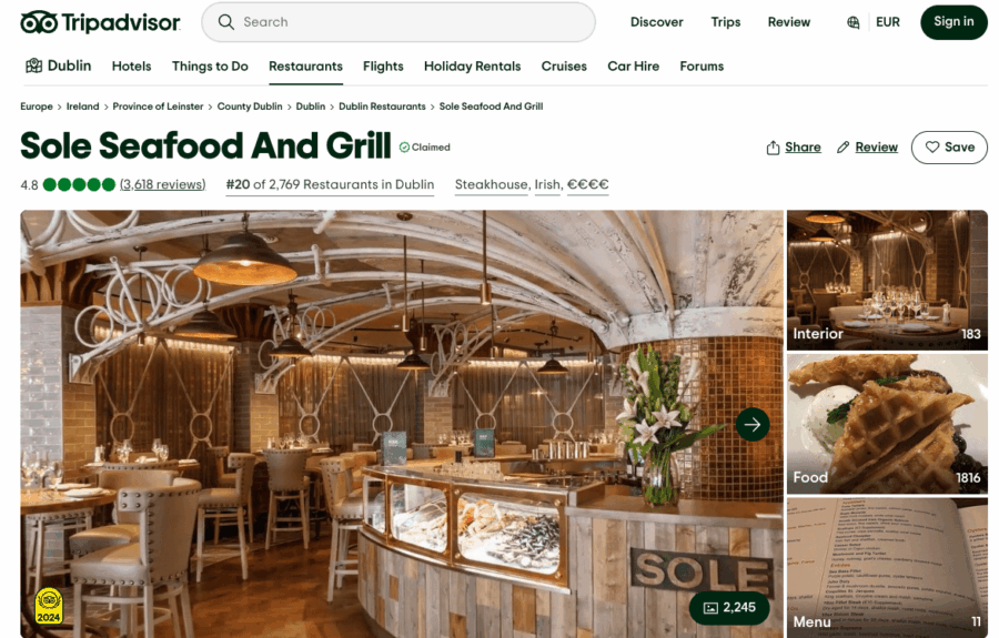 Rated Best Seafood Restaurant in Dublin On TripAdvisor